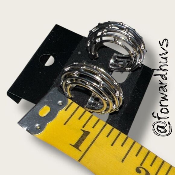 Bundle Sale 3 for $15 | Brutalist Style Silver Tone Wire Earrings - Picture 5 of 9